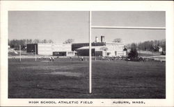 High School Athletic Field Auburn, MA Postcard Postcard