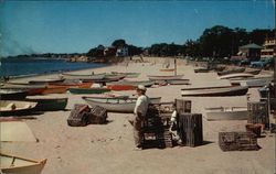 Fishing Boats at Fisherman's Beach Swampscott, MA Postcard Postcard