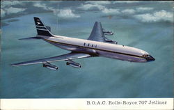 B.O.A.C. Rolls-Royce 707 Jetliner Postcard