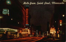 7th Street and Washington at Night Postcard