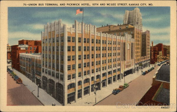 Union Bus Terminal and Pickwick Hotel, 10th and McGee Street Kansas City Missouri