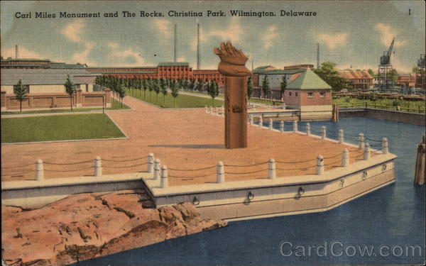 Carl Miles Monument and the Rocks, Christiana Park Wilmington Delaware