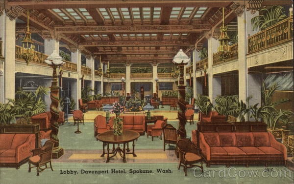 Lobby of the Davenport Hotel Spokane Washington