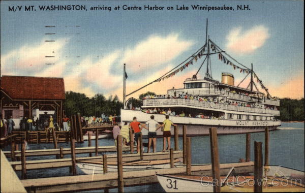 M/V Mt. Washington, arriving at Centre Harbor Lake Winnipesaukee New Hampshire