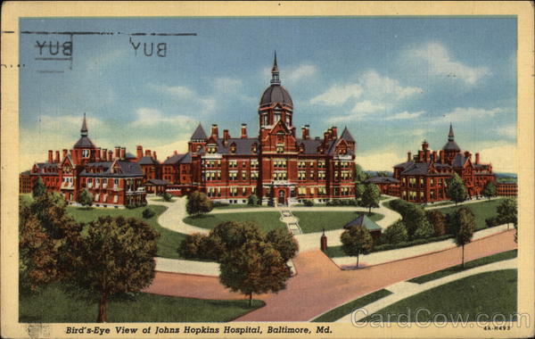 Bird's-Eye View of Johns Hopkins Hospital Baltimore Maryland