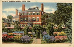 Old New England Garden Postcard