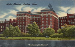 "Overlooking the Charles" Hotel Shelton Postcard