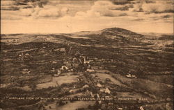 Airplane View of Mount Wachusett - Elevation 2018 Feet Postcard