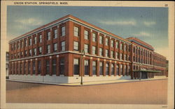 View of Union Station Springfield, MA Postcard Postcard