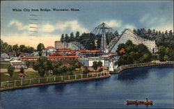 White City from Bridge Worcester, MA Postcard Postcard