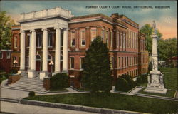 Forrest County Court House Hattiesburg, MS Postcard 