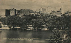 A Part of the Sky Line, With Beautiful Loring Park in the Foreground Postcard