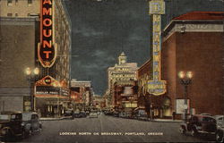 Looking North on Broadway Postcard