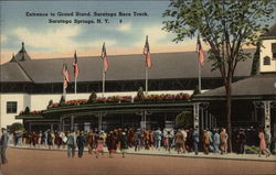 Entrance to Grand Stand, Saratoga Race Track Postcard