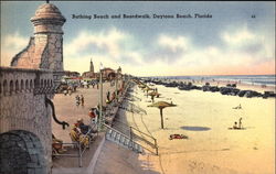 Beautiful Beach and Boardwalk Postcard