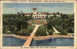 Riviera Hotel - on the Halifax Daytona Beach, FL Postcard Postcard