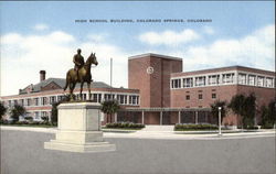 High School Building Postcard