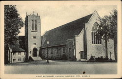 First Methodist Church Baldwin City, KS Postcard Postcard