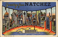 Greetings Natchez, MS Postcard Postcard