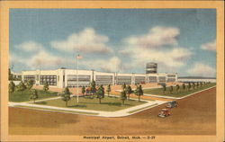 Municipal Airport Detroit, MI Postcard Postcard