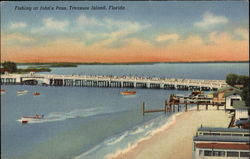 Fishing at John's Pass Treasure Island, FL Postcard Postcard