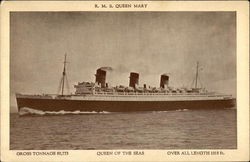 R.M.S. Queen Mary Postcard