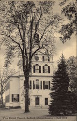 First Parish Church - Built 1816 Bedford, MA Postcard Postcard