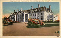 Residence of the late Colonel E. H. R. Green, Round Hills South Dartmouth, MA Postcard Postcard