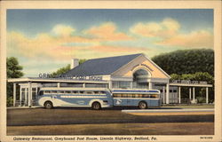 Gateway Restaurant, Greyhound Post House, Lincoln Highway Postcard