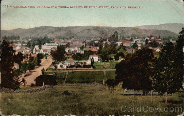 General View, looking up Third Street, from Alta Heights Napa California