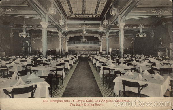 The Main Dining Room at Levy's Cafe Los Angeles California