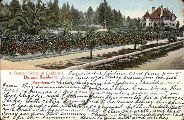 A Garden Scene at the Durand Residence Pasadena California