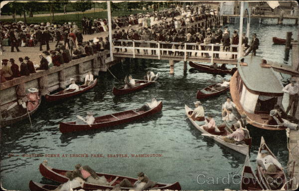 Boating Scene at Lesch's Park Seattle Washington