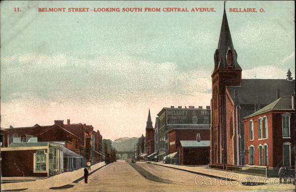 Belmont Street, Looking South from Central Avenue Bellaire Ohio