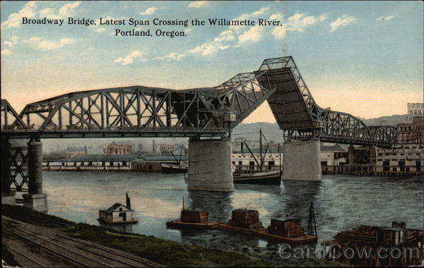 Broadway Bridge, Latest Span Crossing the Willamette River Portland Oregon