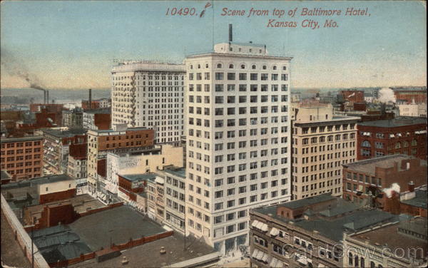 Scene from top of Baltimore Hotel Kansas City Missouri