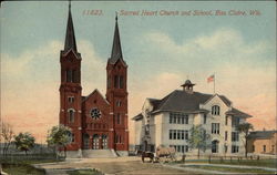 Sacred Heart Church and School Postcard