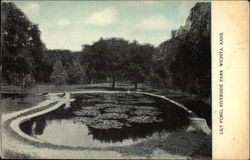 Lily Pond, Riverside Park Wichita, KS Postcard Postcard