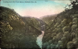 Looking down the Grand Chasm Tallulah Falls, GA Postcard Postcard