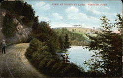 View at Highland Lake Winsted, CT Postcard Postcard