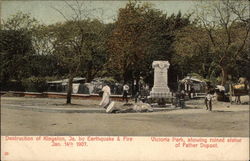Victoria Park, Showing Ruined Statue of Father Dupont Kingston, Jamaica Postcard Postcard