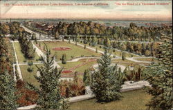 Sunken Gardens of Arthur Letts Residence - "On the Road of a Thousand Wonders" Postcard