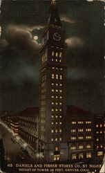 Daniels and Fisher Stores Co., By Night Postcard