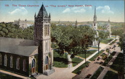 The Three Churches on "The Green" Postcard