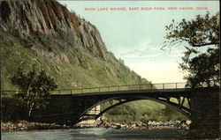 Rock Lane Bridge, East Rock Park New Haven, CT Postcard Postcard