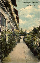 Main Entrance, Davenport's Restaurant Postcard