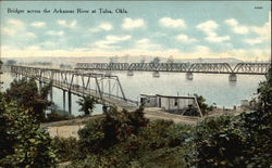 Bridges across the Arkansas River Tulsa, OK Postcard Postcard