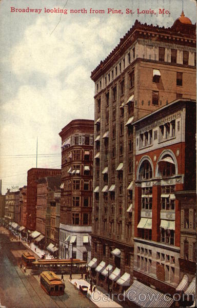 Broadway looking north from Pine St. Louis Missouri