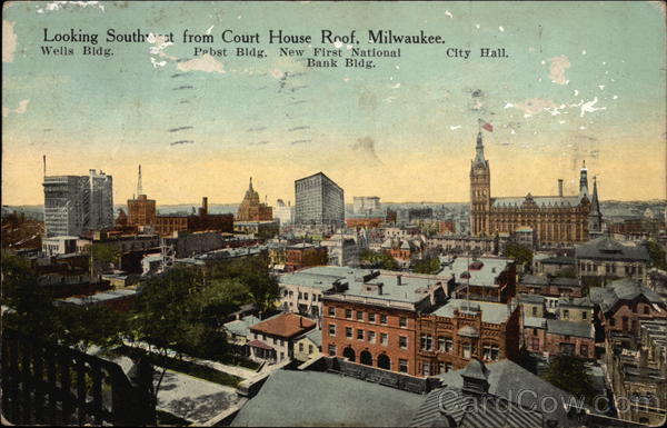 Looking South From Court House Roof Milwaukee Wisconsin