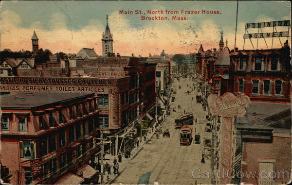 Main St., North from Frazer House Brockton Massachusetts